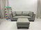 Grey Leather 2-Seater Sofa & Footstool, Set of 2 2