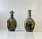 Danish Decanters in Green Glass and Pewter, 1910s, Set of 2 2