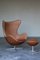 Chaise Egg avec Ottomane par Arne Jacobsen pour Fritz Hansen, Set de 2 1