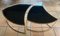 Tables Vintage en Laiton Noir en Opaline, Set de 2 8