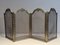 Large Folding Fire Screen in Brass and Wire Mesh, 1890s 1