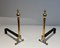 Neoclassical Style Chenets in Bronze, 1940s, Set of 2 1