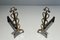 Brass and Wrought Iron Chenets in the style of Raymond Subes, 1940s, Set of 2 4