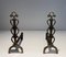 Brass and Wrought Iron Chenets in the style of Raymond Subes, 1940s, Set of 2 1