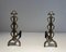 Brass and Wrought Iron Chenets in the style of Raymond Subes, 1940s, Set of 2 12