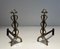 Brass and Wrought Iron Chenets in the style of Raymond Subes, 1940s, Set of 2 3