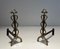 Brass and Wrought Iron Chenets in the style of Raymond Subes, 1940s, Set of 2, Image 3