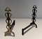 Brass and Wrought Iron Chenets in the style of Raymond Subes, 1940s, Set of 2 5
