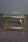 Hollywood Regency Side Table Glass Top & Mirror Edge 3