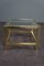 Hollywood Regency Side Table Glass Top & Mirror Edge, Image 3