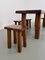 French Dining Room Set in Elm, 1970s, Set of 7 5