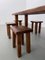 French Dining Room Set in Elm, 1970s, Set of 7, Image 7