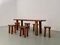 French Dining Room Set in Elm, 1970s, Set of 7, Image 2