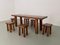 French Dining Room Set in Elm, 1970s, Set of 7, Image 3