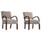 Art Deco Danish Lambswool Armchairs from Fritz Hansen, 1940s, Set of 2, Image 1