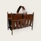 Vintage Magazine Rack in Brown by Jacques Adnet, 1940s 1
