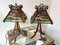 Italian Hammered Glass and Gilt Wrought Iron Lamps from Longobard, 1970s, Set of 2 4