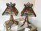 Italian Hammered Glass and Gilt Wrought Iron Lamps from Longobard, 1970s, Set of 2, Image 4