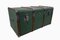 Vintage Green Courier Trunk with Key, 1920s 1