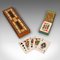 Antique English Cribbage Game Case, 1910s, Set of 2 1