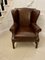 Large Antique Quality Leather Wing Armchair , 1920 1