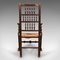 Antique Lancashire Oak Spindle Back Elbow Chair, Image 5