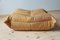 Camel Brown Leather Togo Pouf by Michel Ducaroy for Ligne Roset, Image 2