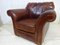 Distressed Tan Leather Armchair, Image 1