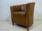 Hotel Tub Chair in Distressed Tan Leather, 1980s 1