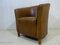 Hotel Tub Chair in Distressed Tan Leather, 1980s, Image 1