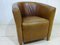 Hotel Tub Chair in Distressed Tan Leather, 1980s, Image 3