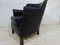 Black Leather Hotel Tub Chair, 1980s 5