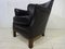 Fauteuil d'Hôtel en Cuir Noir, 1980s 4