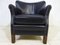Black Leather Hotel Tub Chair, 1980s 1