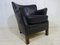 Black Leather Hotel Tub Chair, 1980s 2