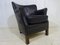Black Leather Hotel Tub Chair, 1980s, Image 2