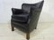 Black Leather Hotel Tub Chair, 1980s 3