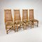 Vintage Rattan & Cane Dining Chairs, 1970s, Set of 4 10