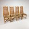 Vintage Rattan & Cane Dining Chairs, 1970s, Set of 4, Image 10