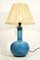 Lámpara de mesa grande de cerámica agrietada en azul de Alvino Bagni, Italia, años 60, Imagen 1