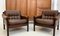 Set of Mid-Century Scandinavian Safari Leather Lounge Chairs by Torbjorn Afdal for Bruksbo, Norway, 1960s, Image 10