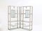 Brushed Steel, Brass & Green Acrylic Glass Shelving Units by Kim Moltzer, 1970s, Set of 2 15