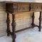 Early 20th Century Spanish Console Table with Two Carved Drawers and Turned Legs, 1930s, Image 9