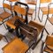 Dark Chocolate Tubular Metal Dining Chairs from Pel, 1940s, Set of 11 2