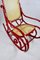 Rocking Chair Vintage Rouge attribuée à Michael Thonet 3