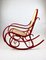 Rocking Chair Vintage Rouge attribuée à Michael Thonet 7