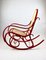 Sedia a dondolo vintage rossa attribuita a Michael Thonet, Immagine 7