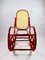 Vintage Red Rocking Chair attributed to Michael Thonet, Image 9
