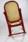 Rocking Chair Vintage Rouge attribuée à Michael Thonet 10