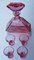 Art Deco Pink Crystal Glass Decanter with Glasses, Set of 3, Image 2